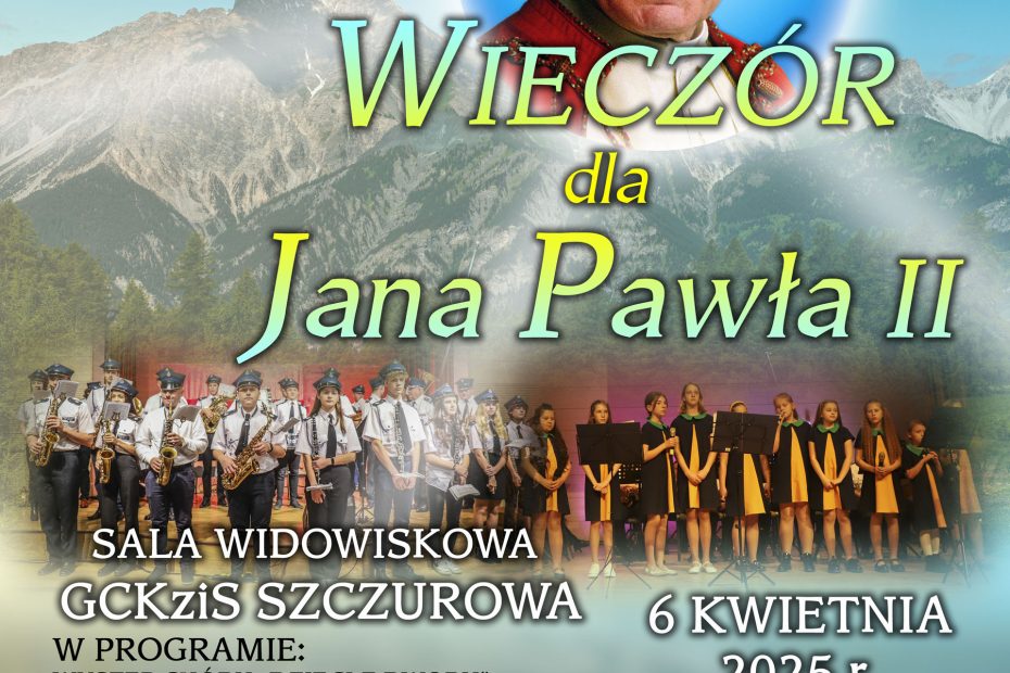 plakat wieczór dla Jana Pawła II