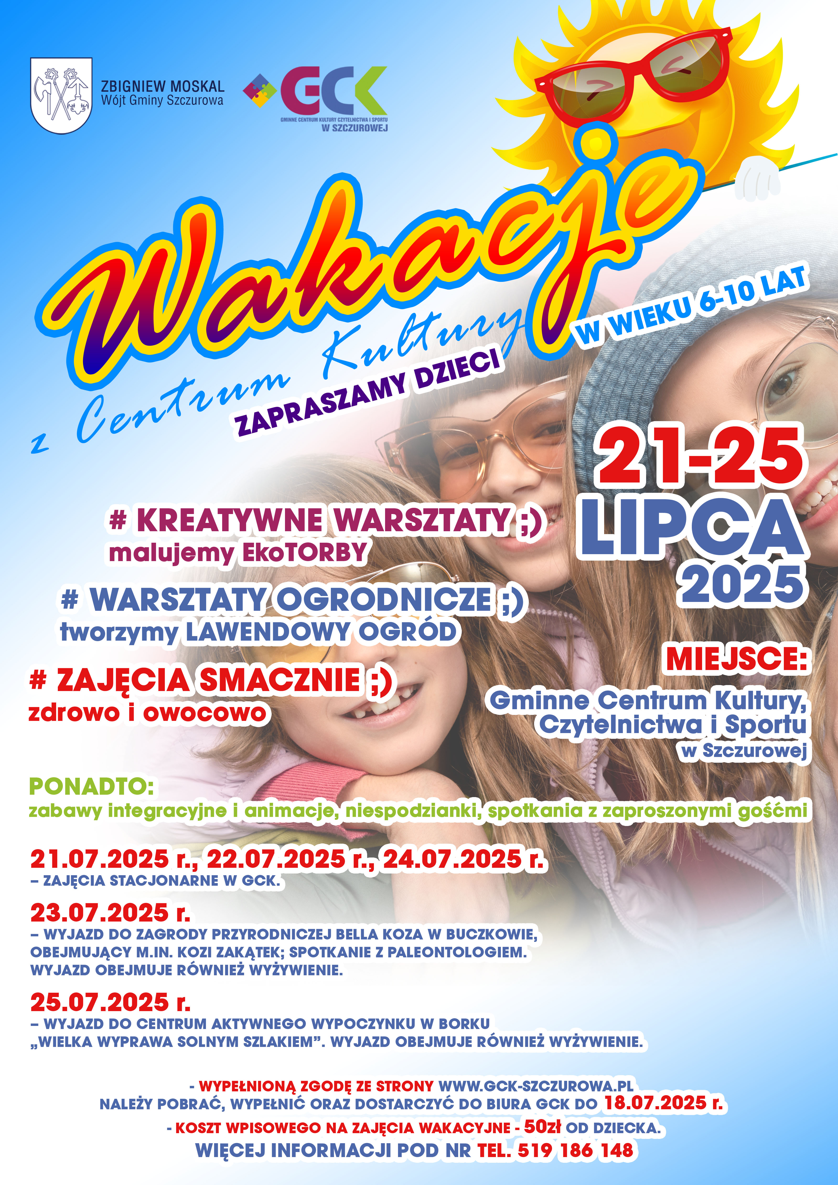 Zapraszamy na zajęcia wakacyjne z GCK 2025