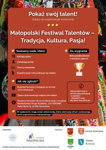 plakat promujący zapisy na festiwal talentów