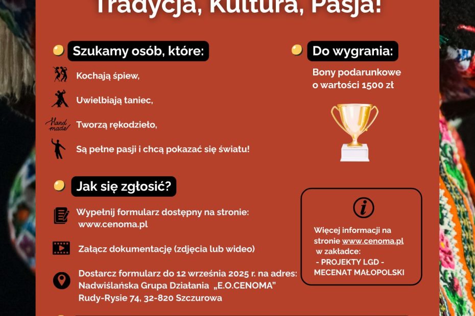 plakat promujący zapisy na festiwal talentów