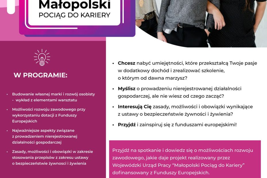 plakat małopolski pociąg do kariery