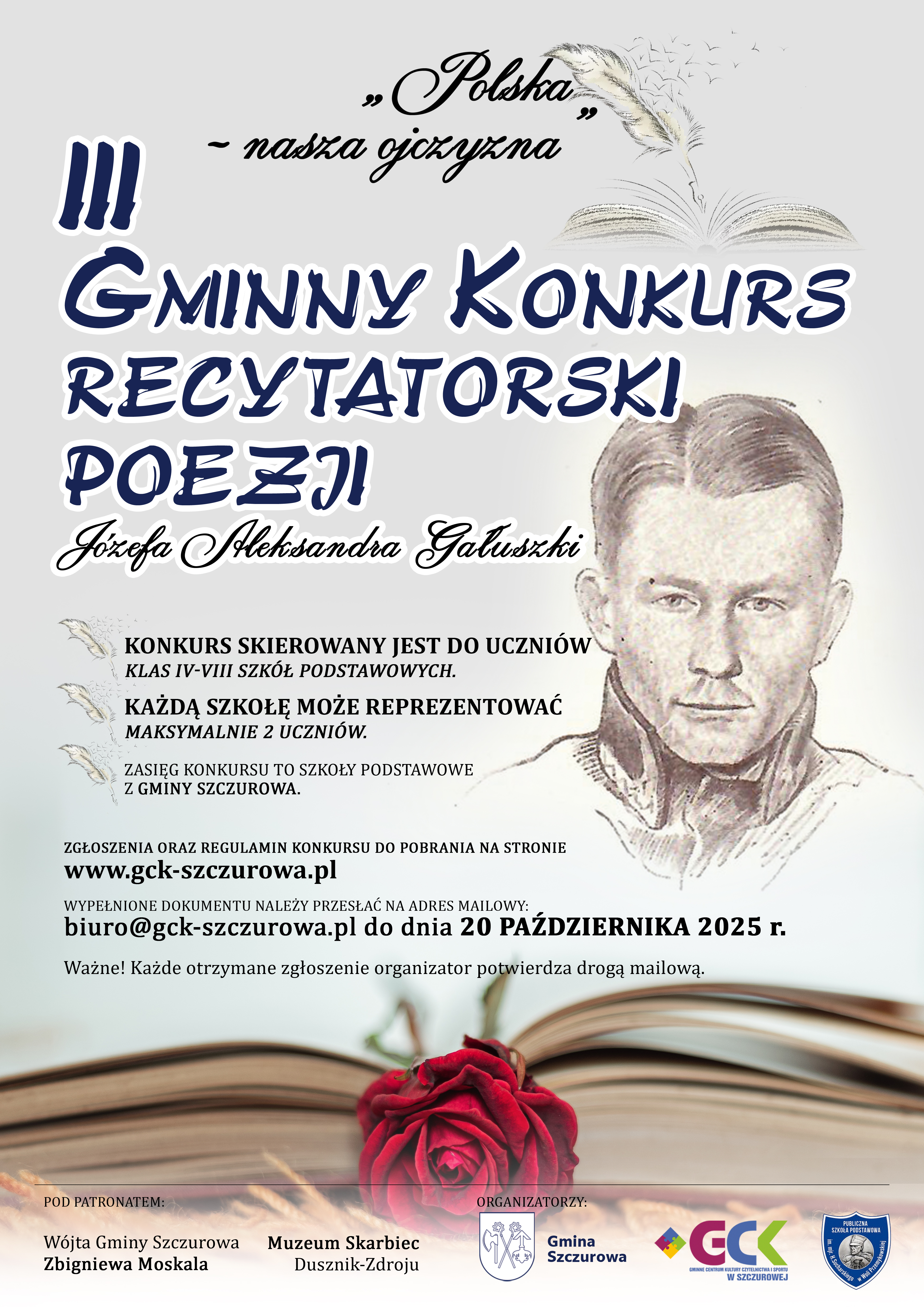 Zapraszamy do udziału w III Konkursie Poezji Józefa Aleksandra Gałuszki
