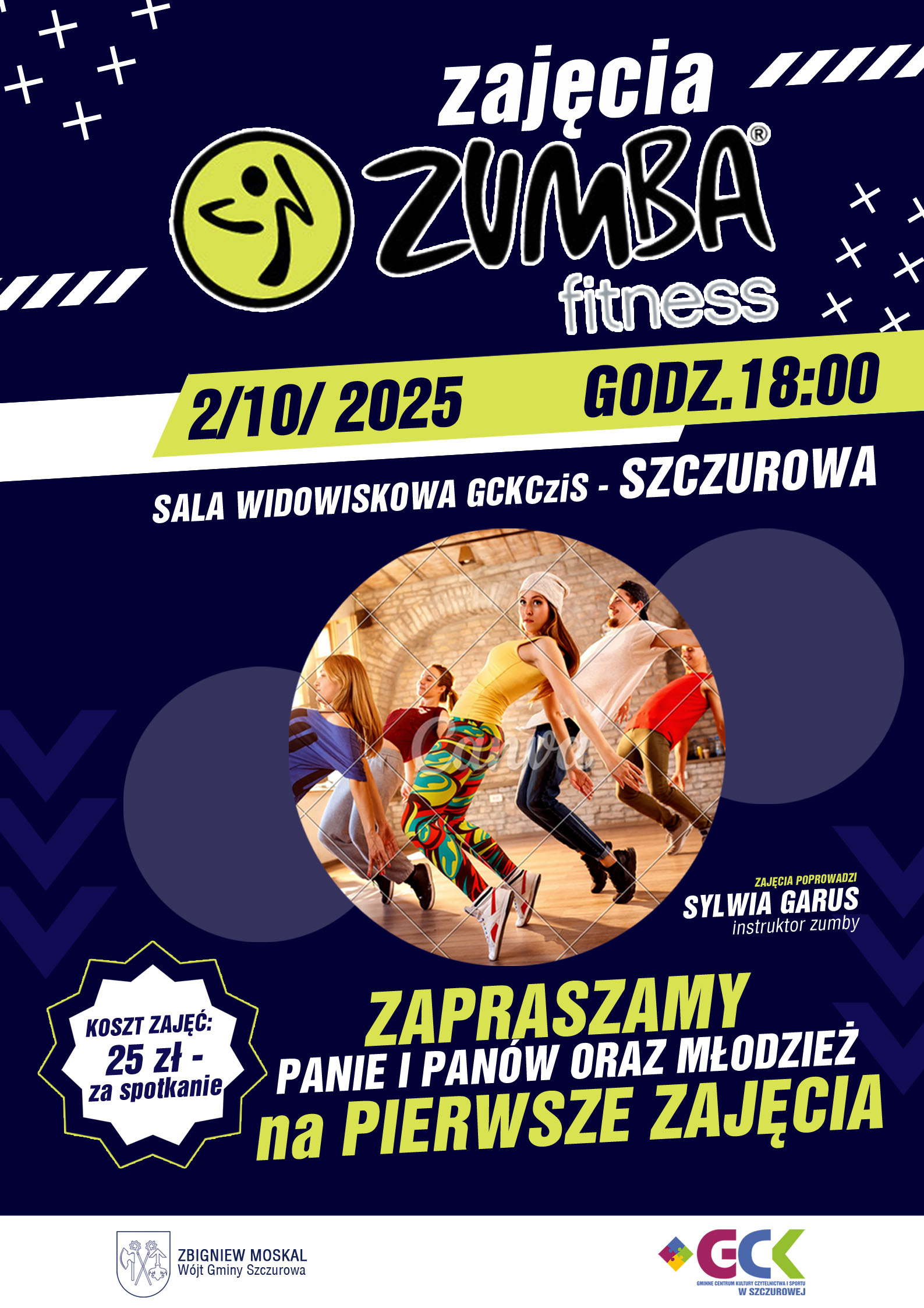 plakat promujący zajęcia zumby