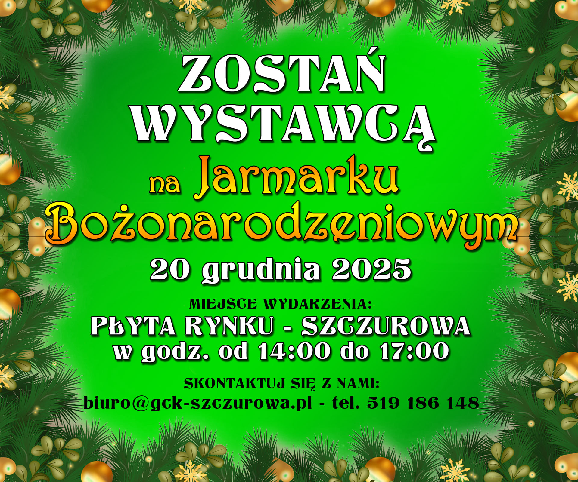 plakat wydarzenia Jarmark Bożonarodzeniowy 2025