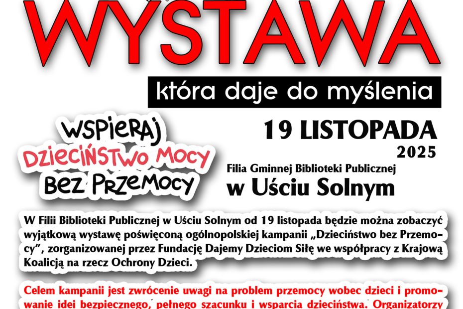plakat wystawa 19 listopada 2025, Uście Solne