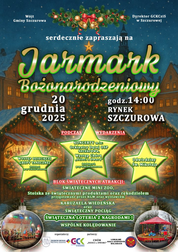 plakat przedstawia zaproszenie na jarmark bożonarodzeniowy