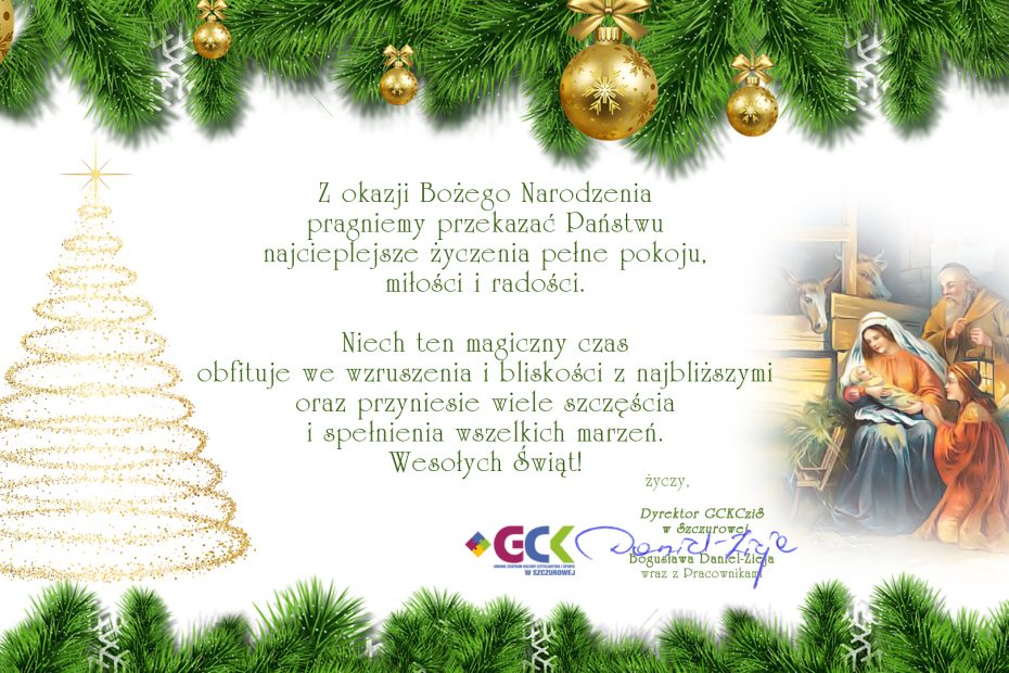 kartka świąteczna z życzeniami świątecznymi