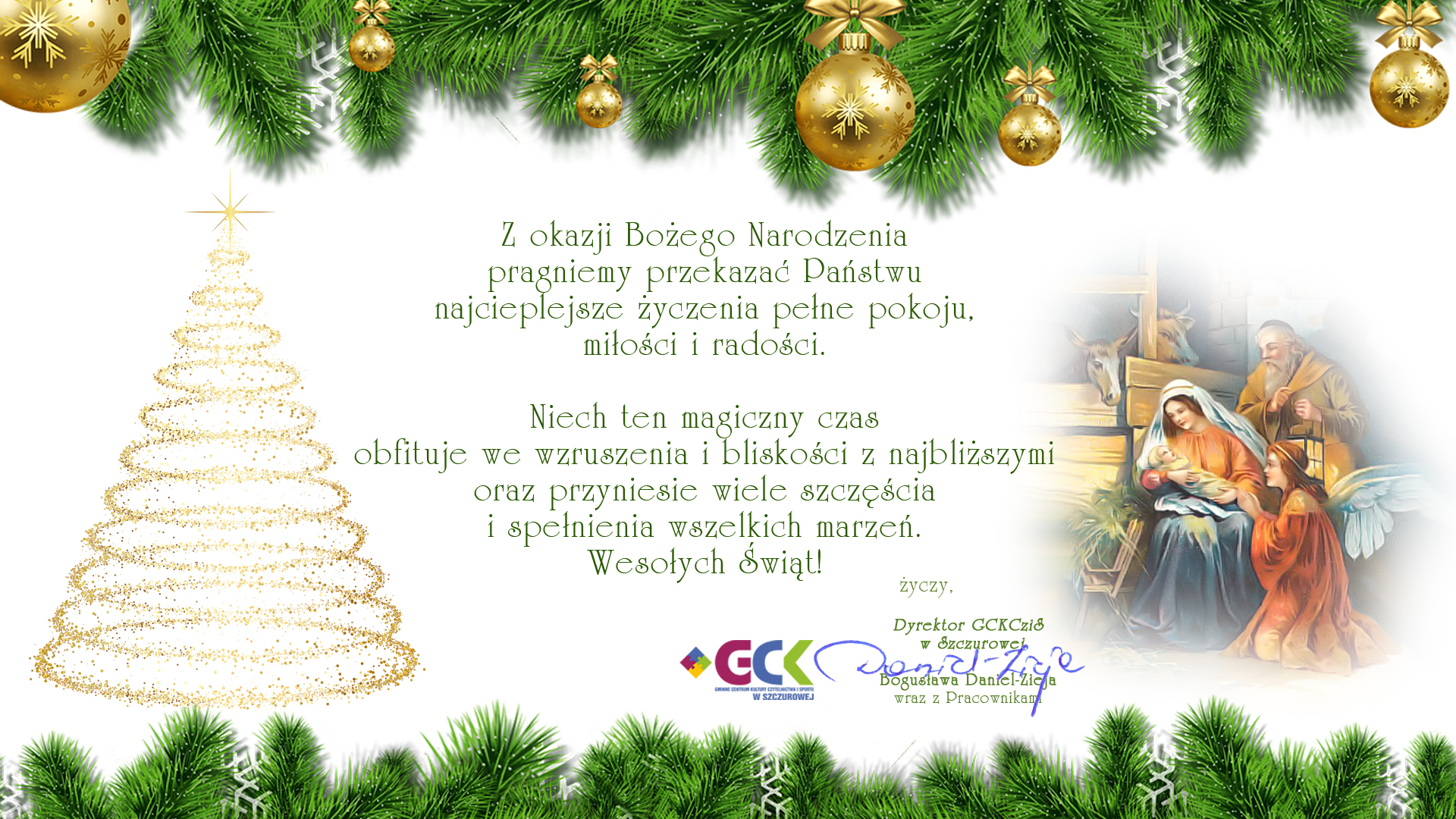 kartka świąteczna z życzeniami świątecznymi