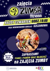 Plakat zapraszający na zajęcia z zumby
